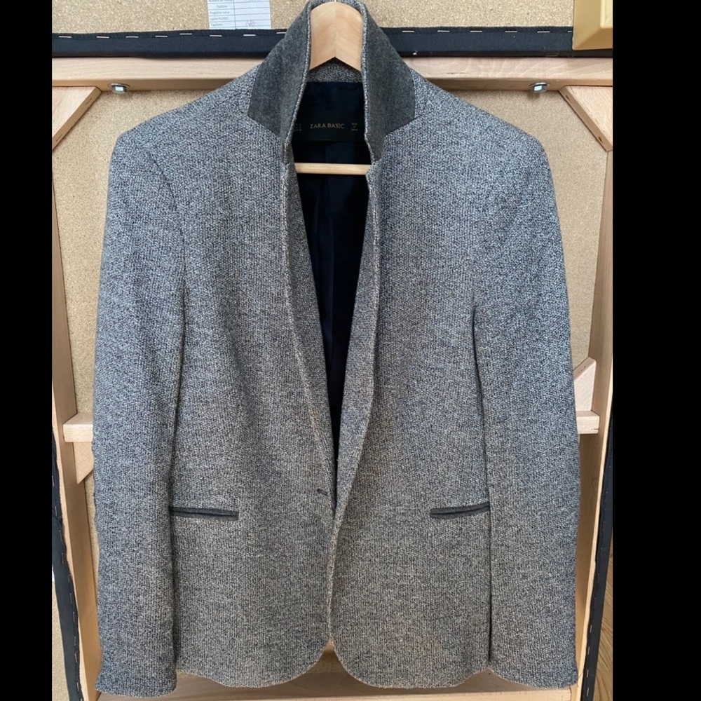 Zara Elbow Patch Grey Blazer